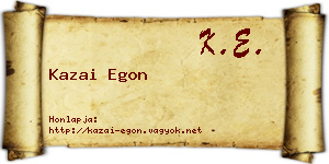 Kazai Egon névjegykártya